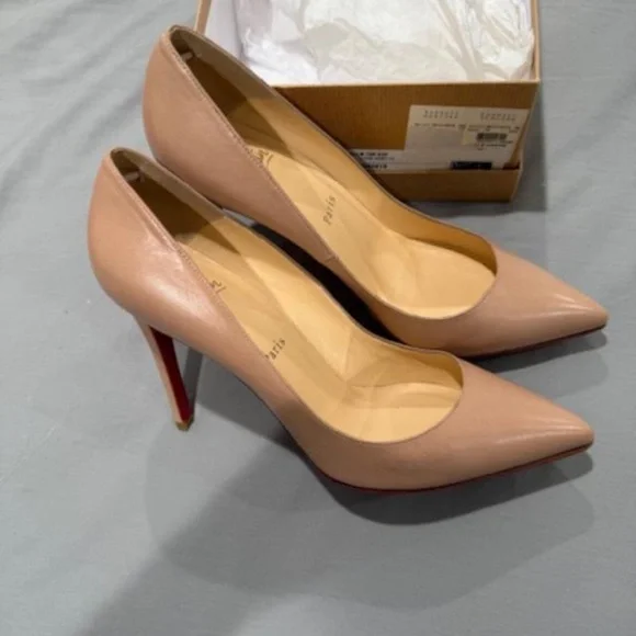 CHRISTIAN LOUBOUTIN kid leather Heels - "PIGALLE 100" -Color "NUDE", Size EU 40 - Picture 4 of 5